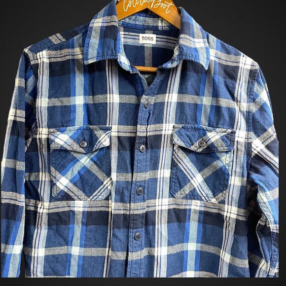 Toss Upcycled Flannel Shirt Chicago Cubs Cubbie Blue Jersey Legacy OS - Picture 3 of 6